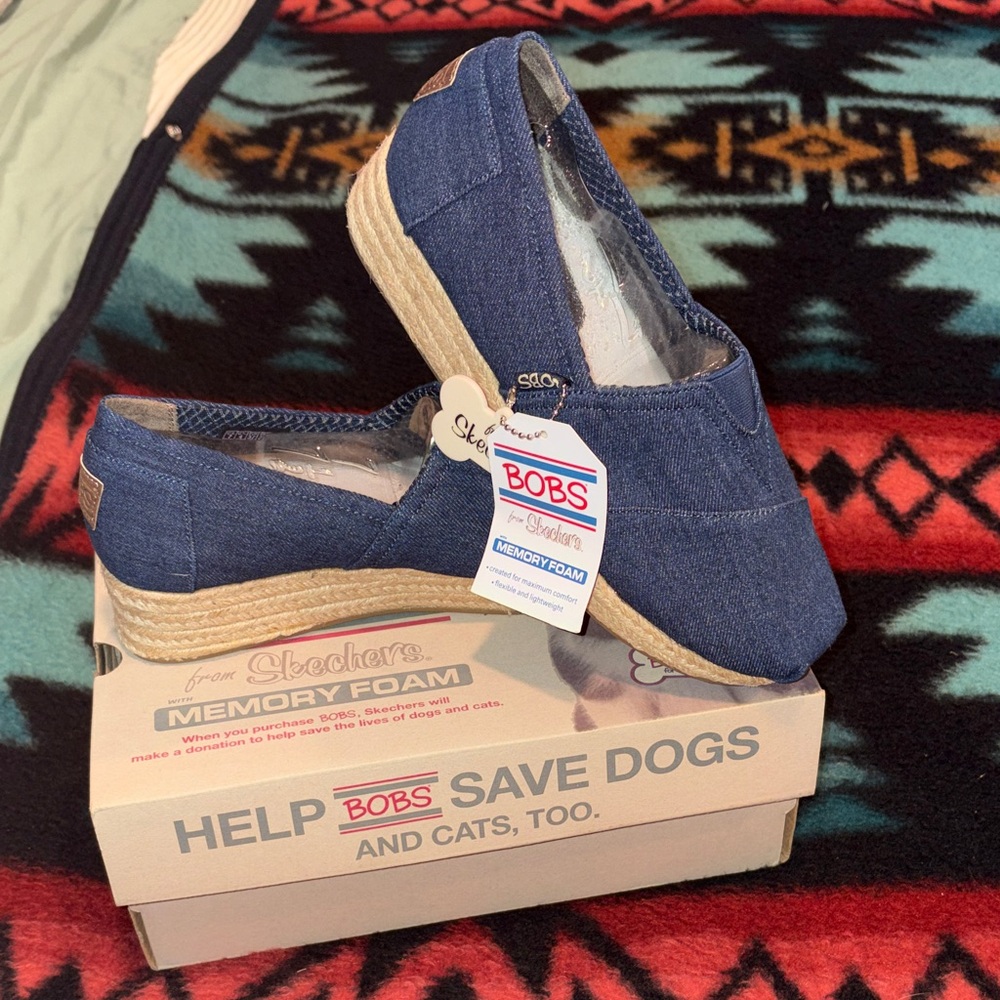 BOBS Blue Slip-On Shoes